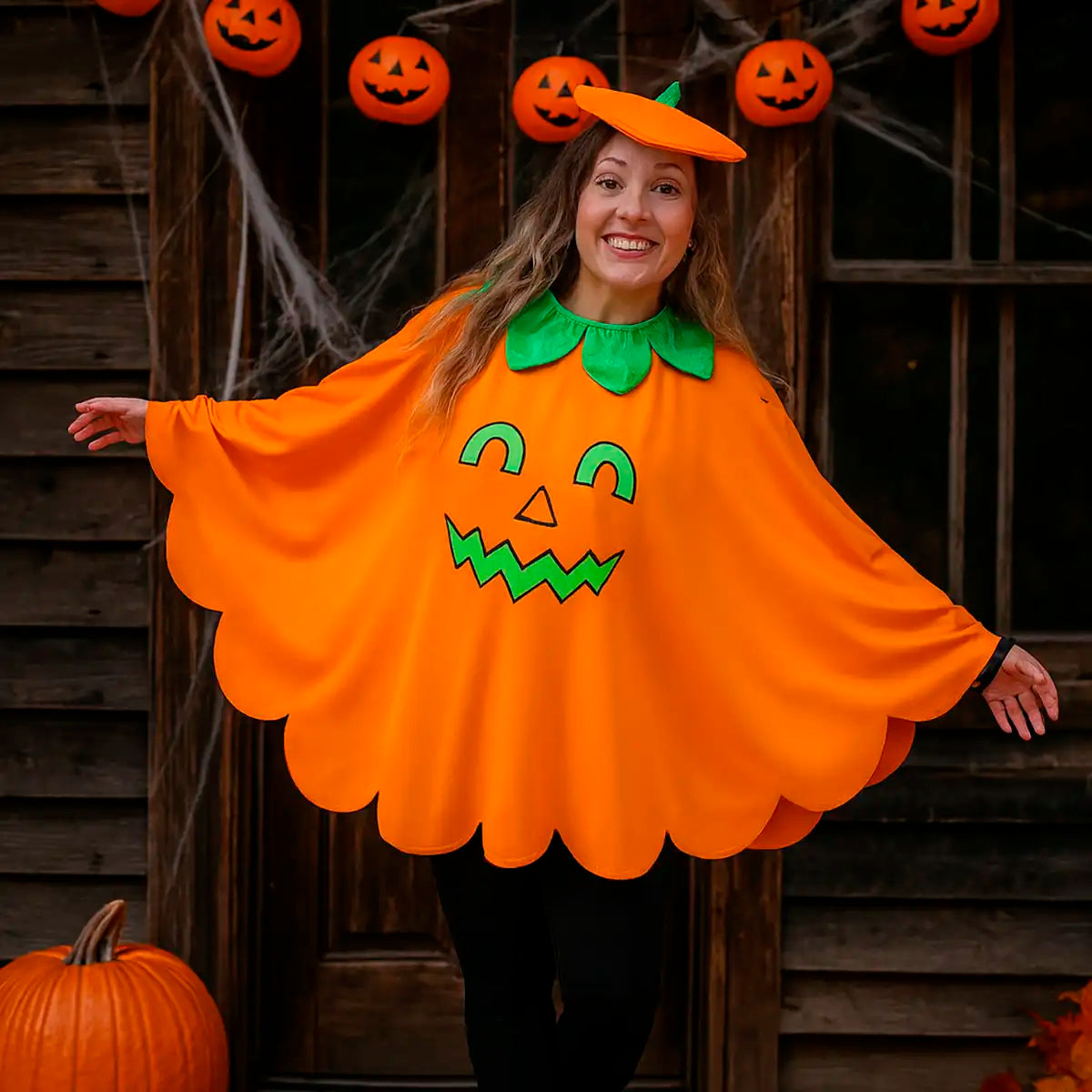 Kit de Disfraz de Poncho de Calabaza para Adultos, Hyde & EEK! Boutique