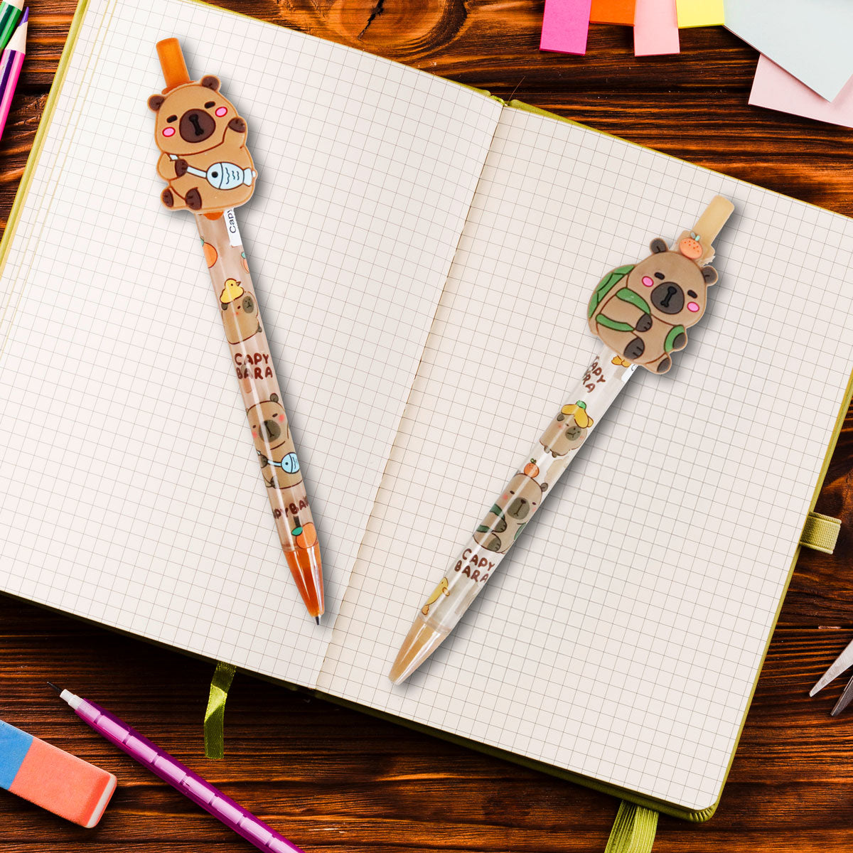 Set de 2 Lápices, Diseño Capibara