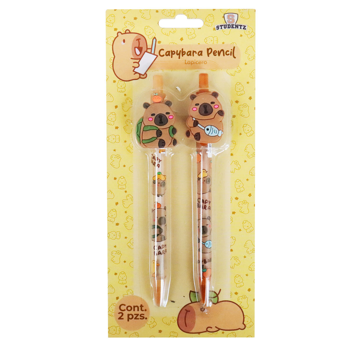 Set de 2 Lápices, Diseño Capibara