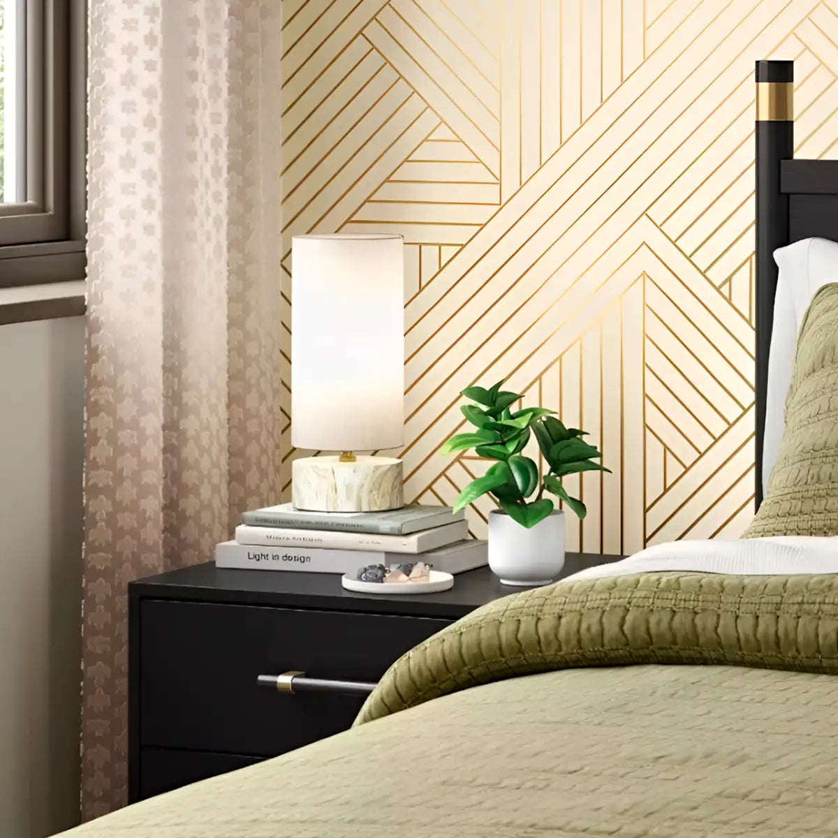 Lámpara de Mesa con Base de Mármol Sintético, Threshold