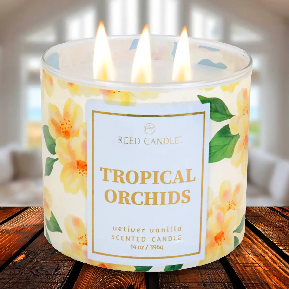 Vela Aromática, Reed Candle, Orquídea Tropical, 396 g
