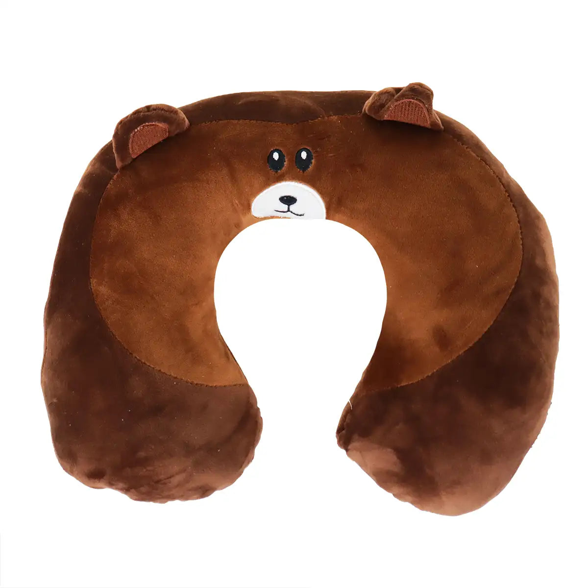 Almohada de Viaje Ergonómica, Oso, Color Café