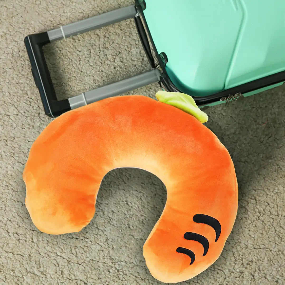 Almohada de Viaje Ergonómica, Peanuts, Color Naranja