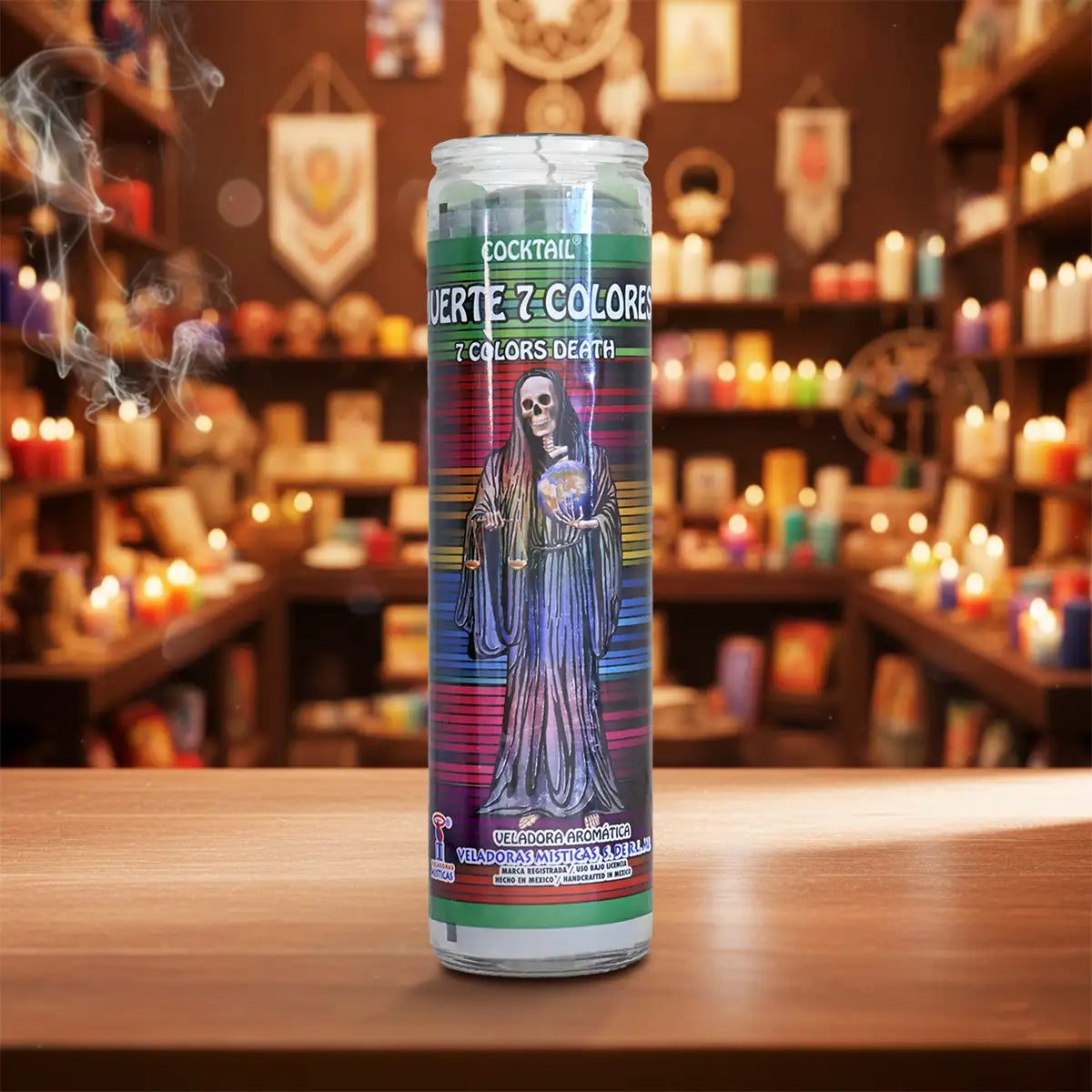 Veladora, Santa Muerte 7 Colores, 20 cm