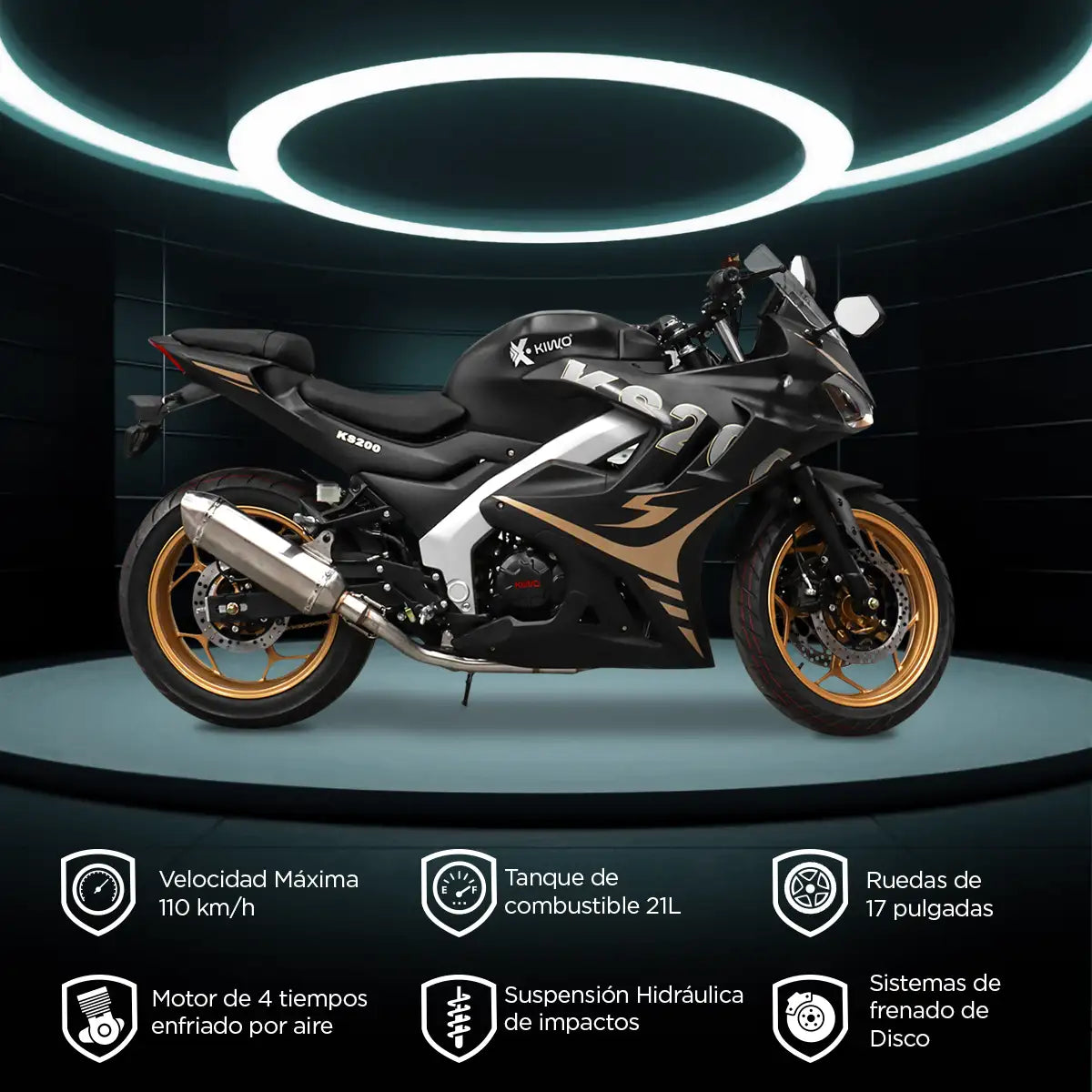 Motocicleta Kiwo KS 200 2025, Color Negro