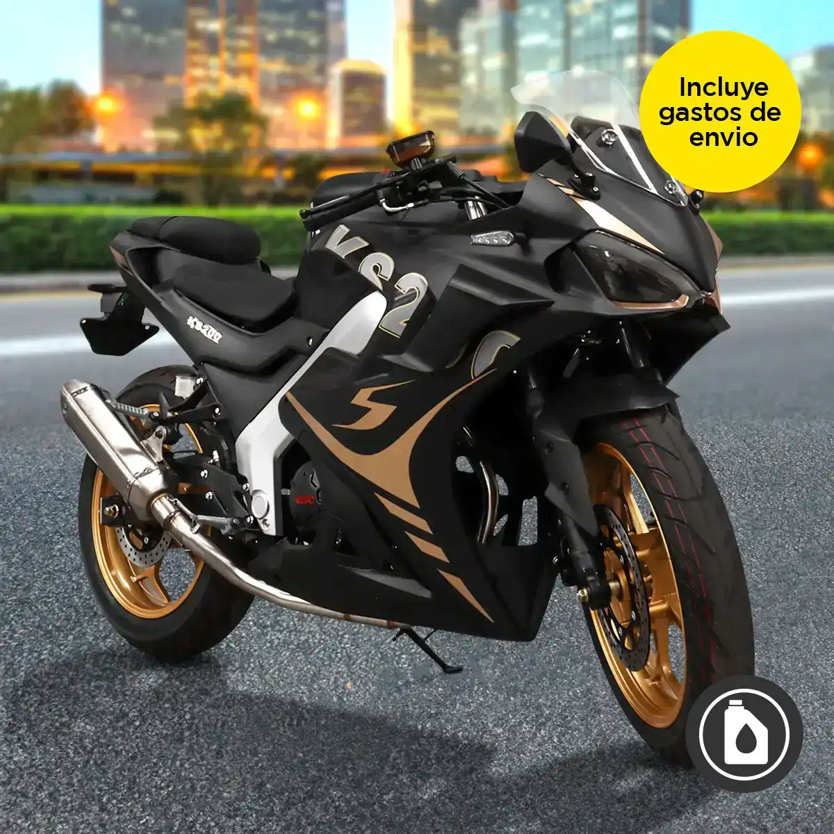 Motocicleta Kiwo KS 200 2025, Color Negro