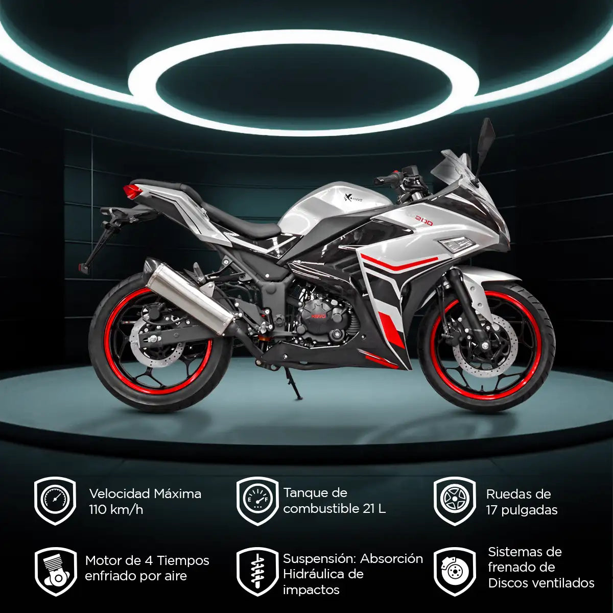 Motocicleta Kiwo KM 200 2025, Color Gris