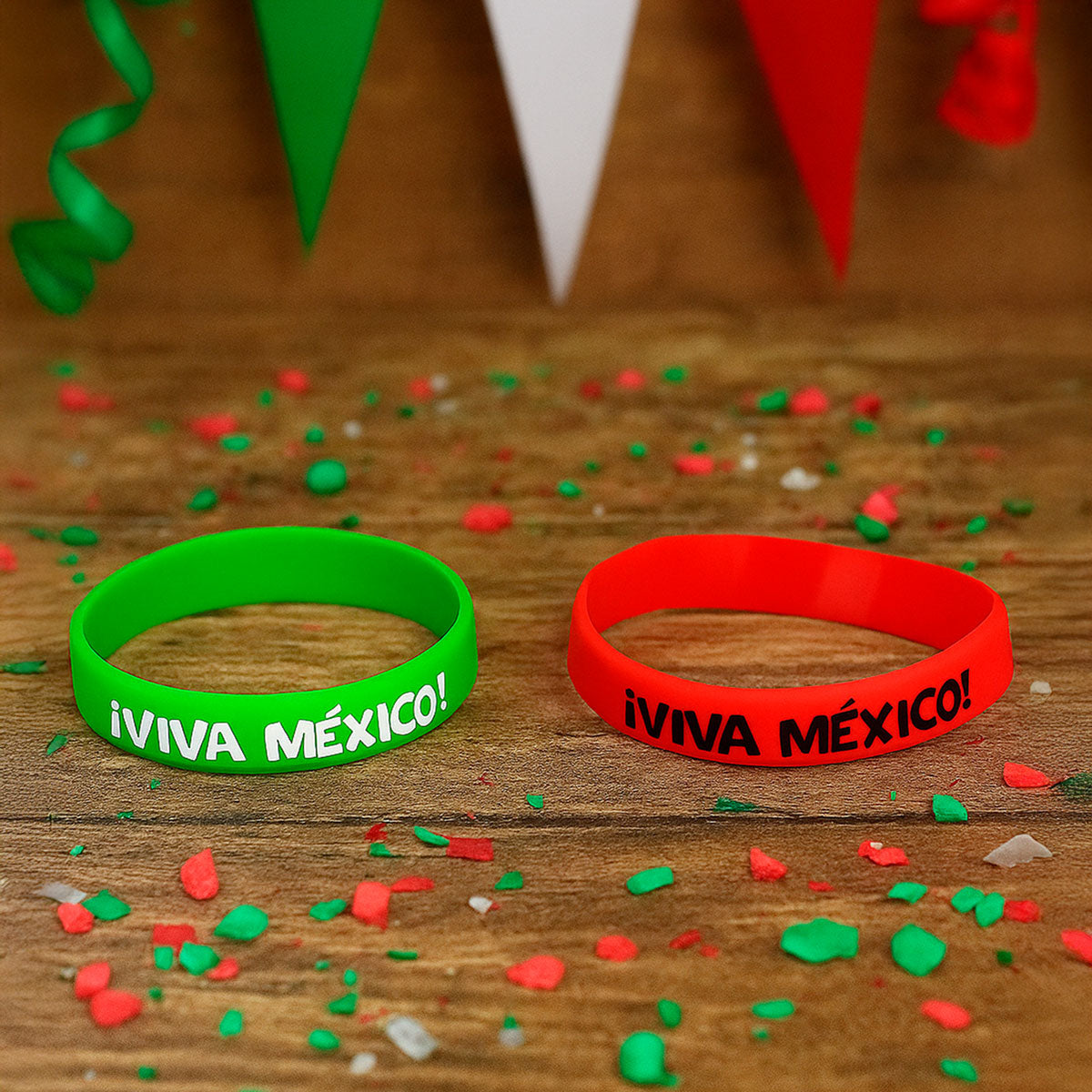 Pulseras de Silicona con Diseño de Fiestas Patrias, 4 pzas