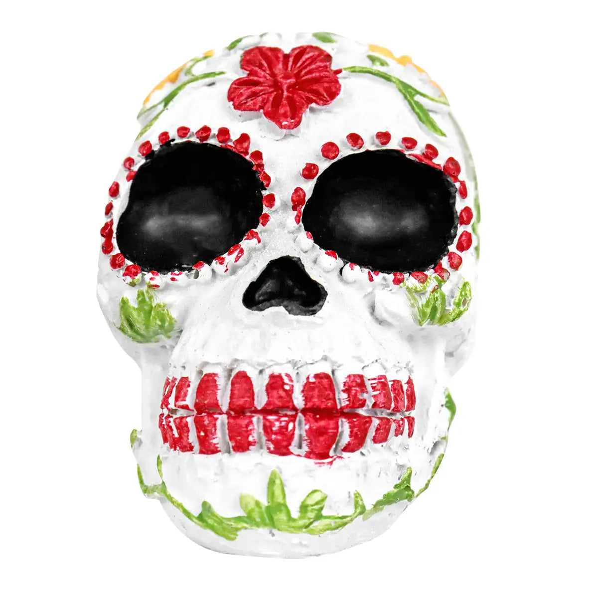 Cráneo, Figura de Cerámica, Flores, Colores