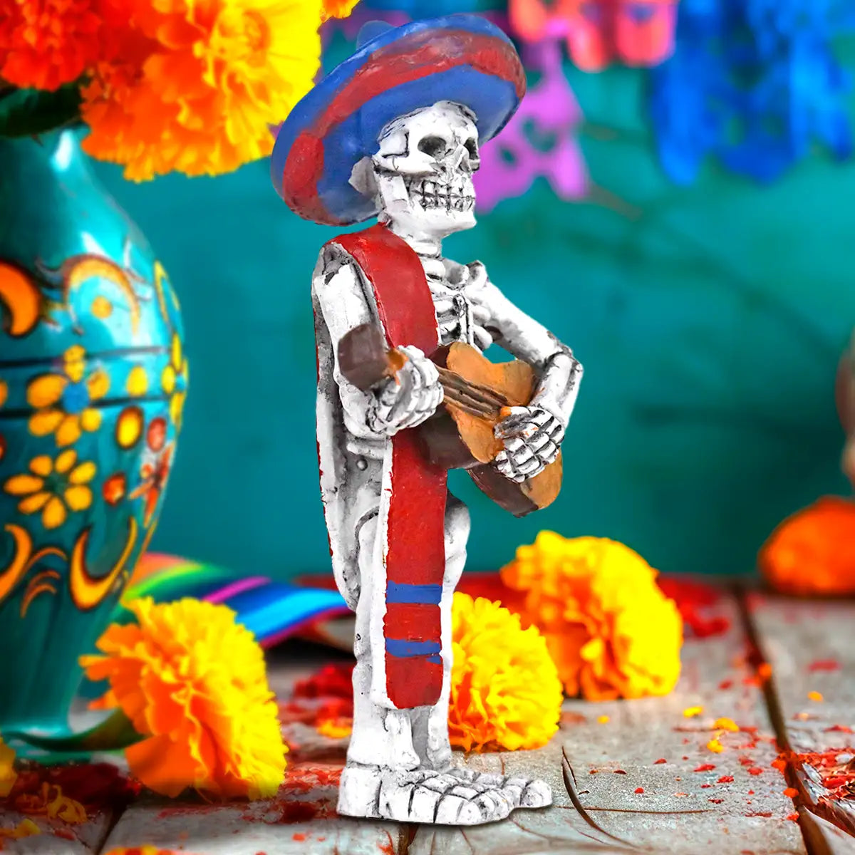 Esqueleto de Guitarrista, Figura de Cerámica