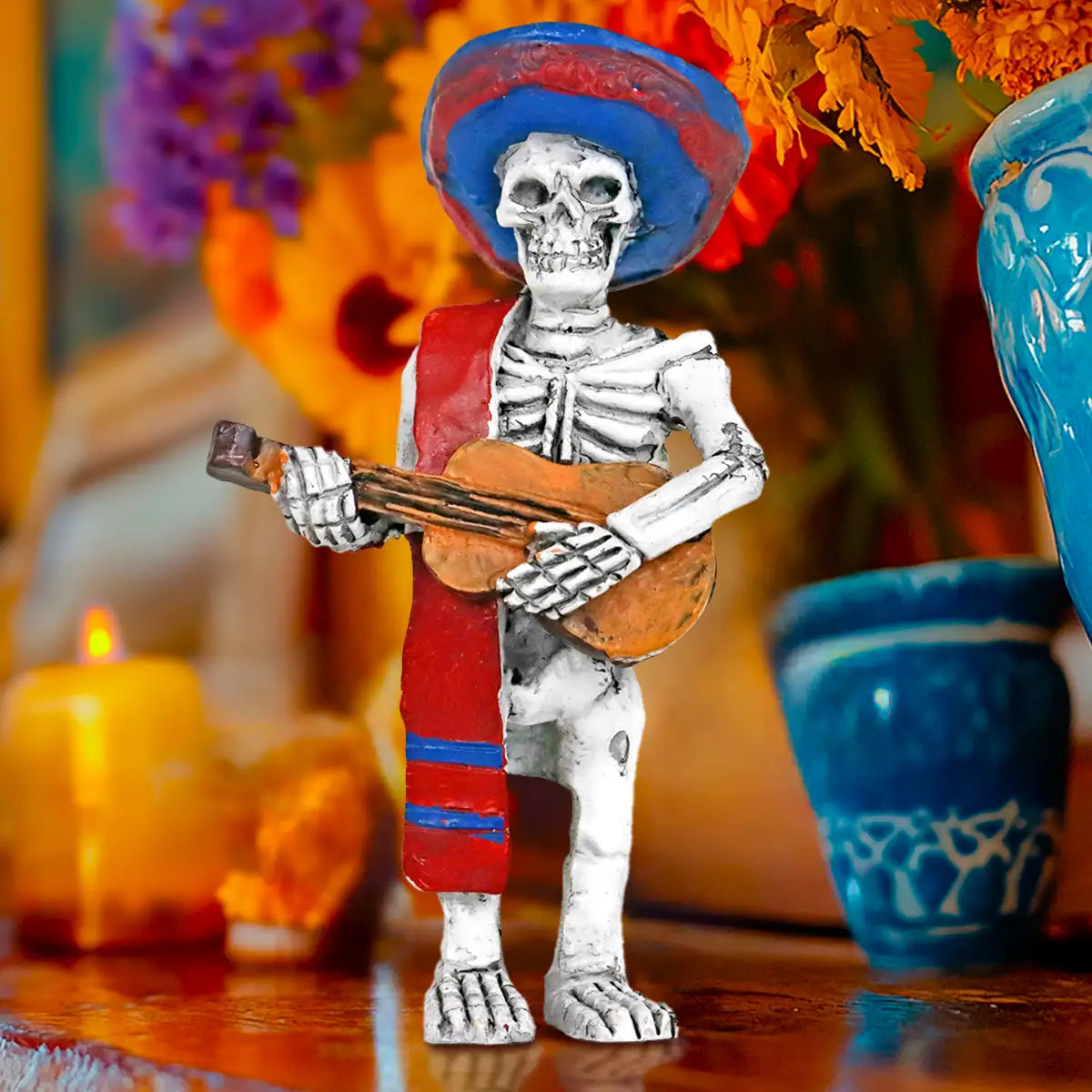 Esqueleto de Guitarrista, Figura de Cerámica