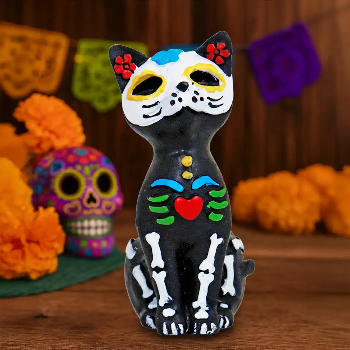 Gatito, Figura de Cerámica, Día de Muertos