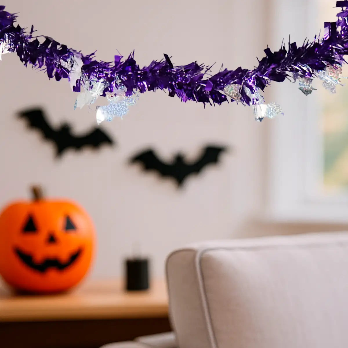 Guirnalda de Tinsel, Halloween, Color Morado