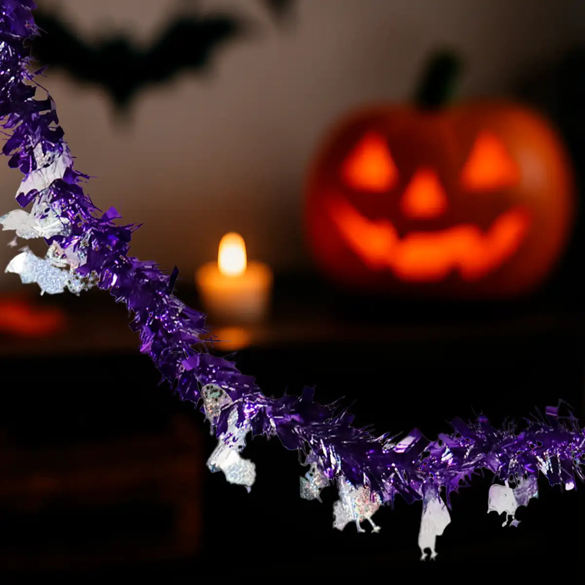 Guirnalda de Tinsel, Halloween, Color Morado