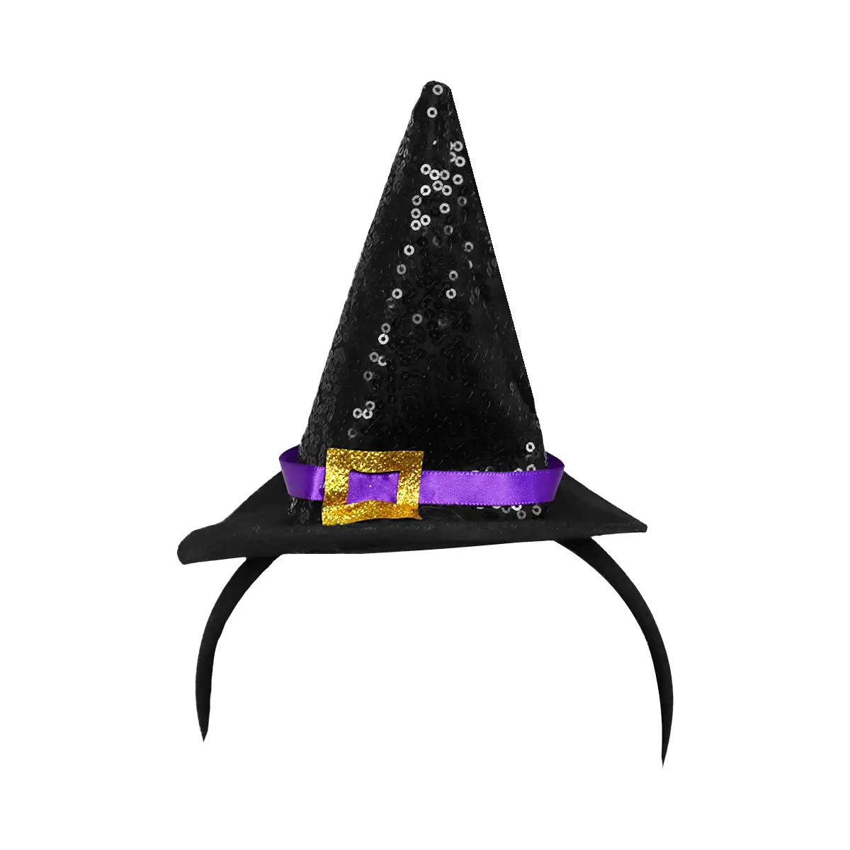 Diadema, Sombrero de Bruja, Color Negro y Naranja