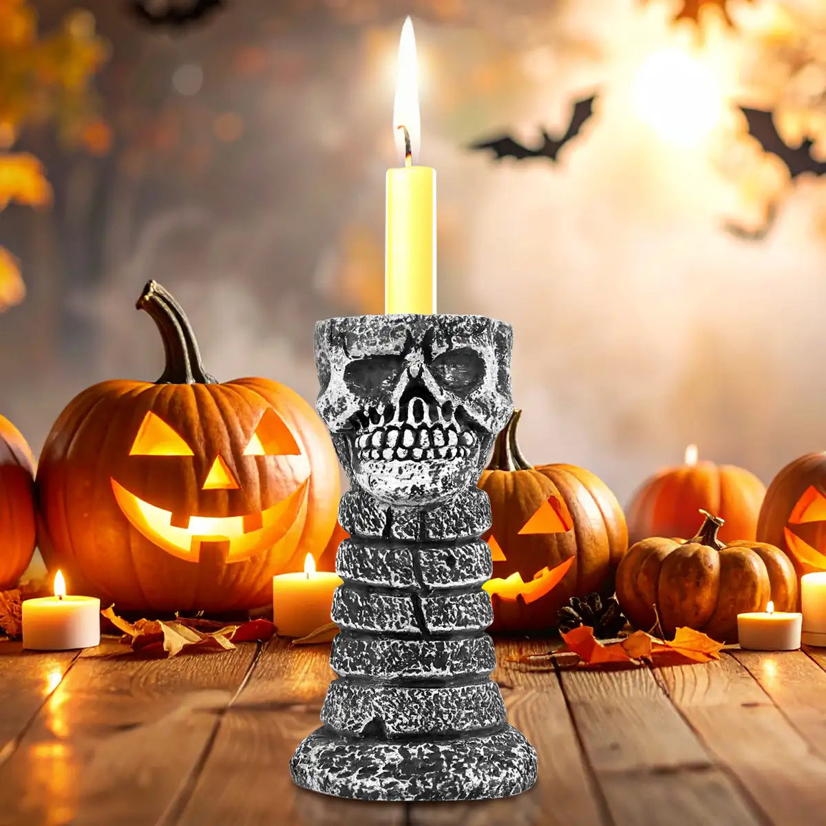 Calavera, Portavela, Color Gris