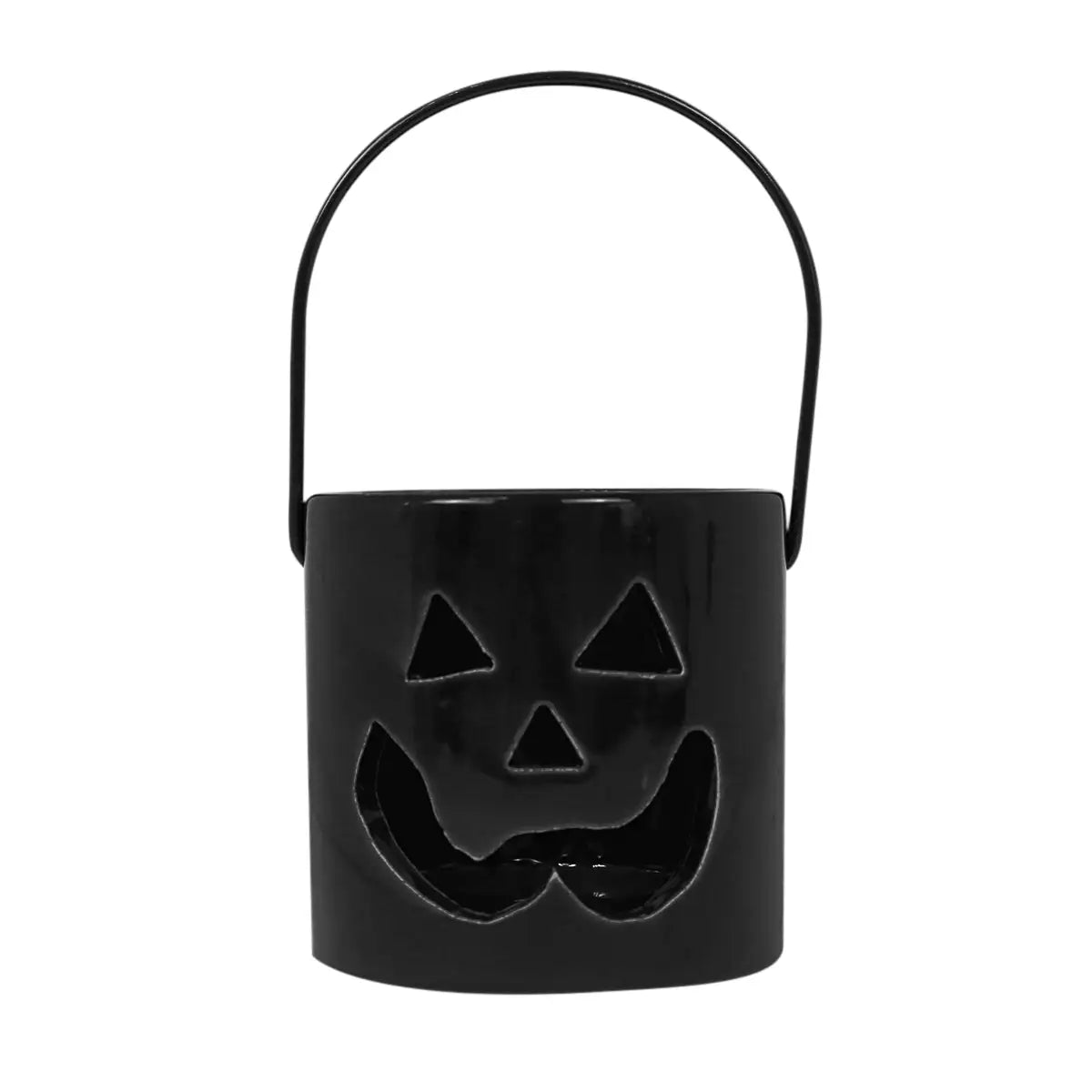 Calabaza, Portavela de Cerámica, Color Negro