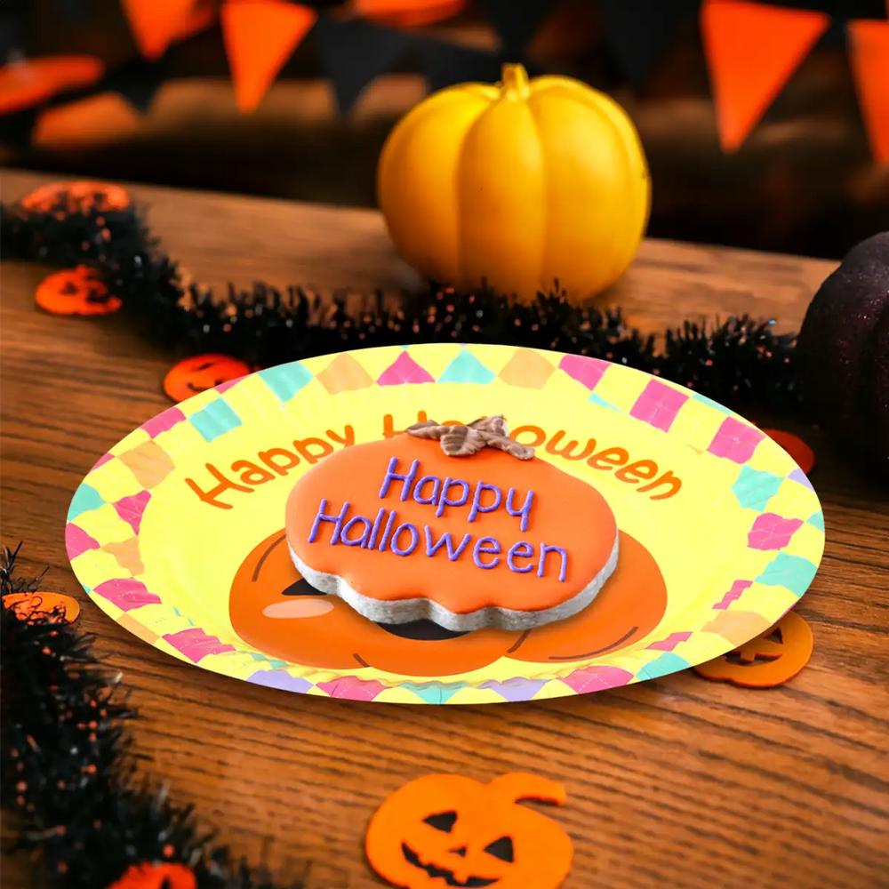 "Happy Halloween", Platos de Papel, 8 pzas