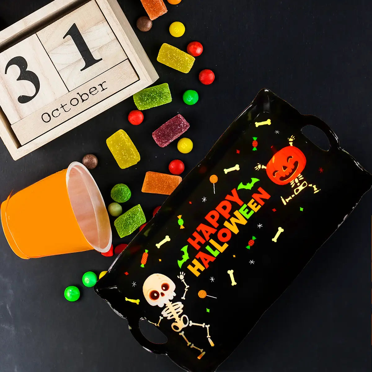 Charola, Halloween, Color Negro