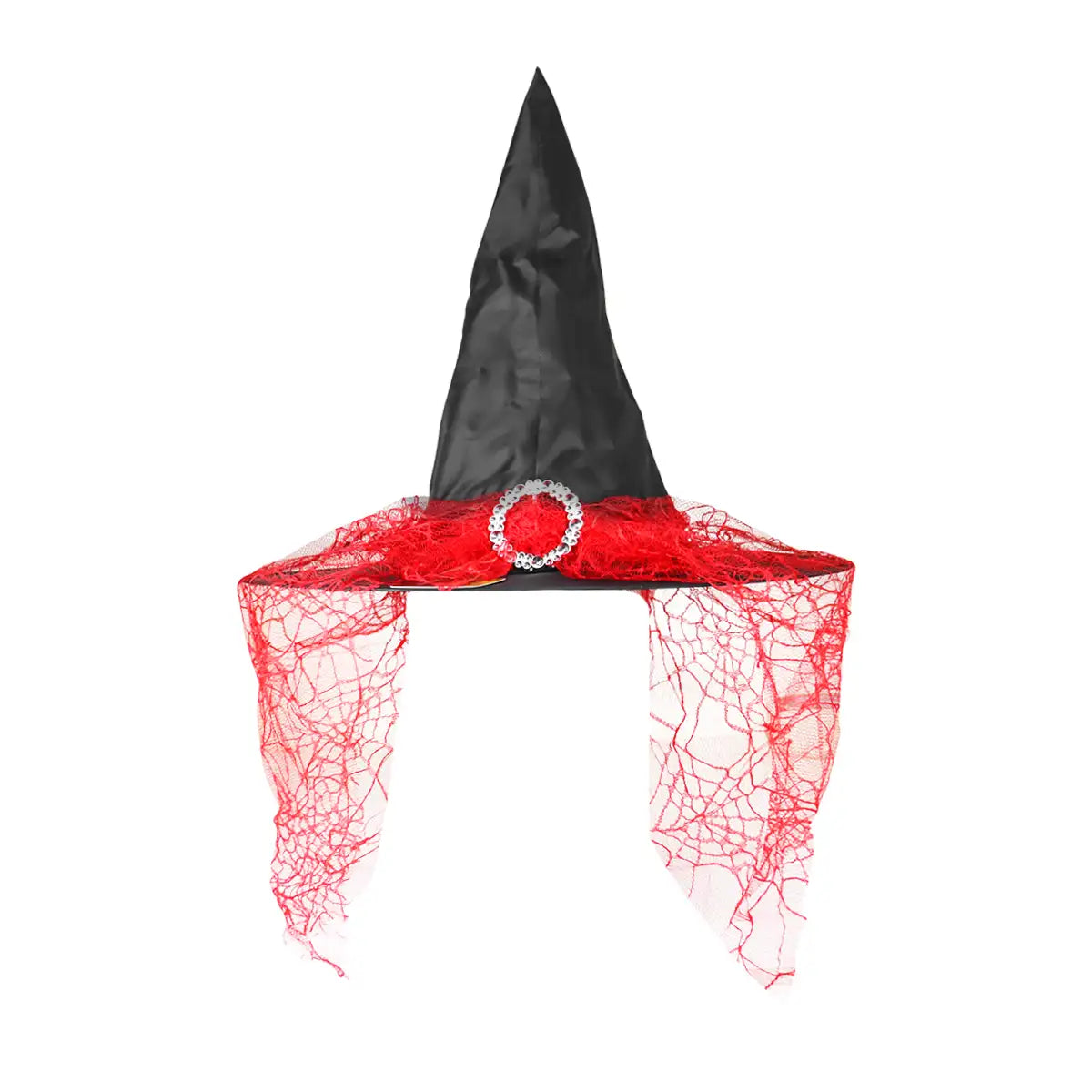 Sombrero con Velo, Disfraz, Color Rojo