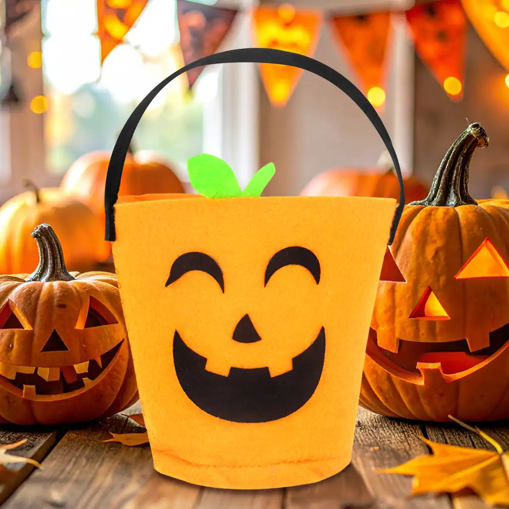 Cubeta de Fieltro para Dulces, Calabaza