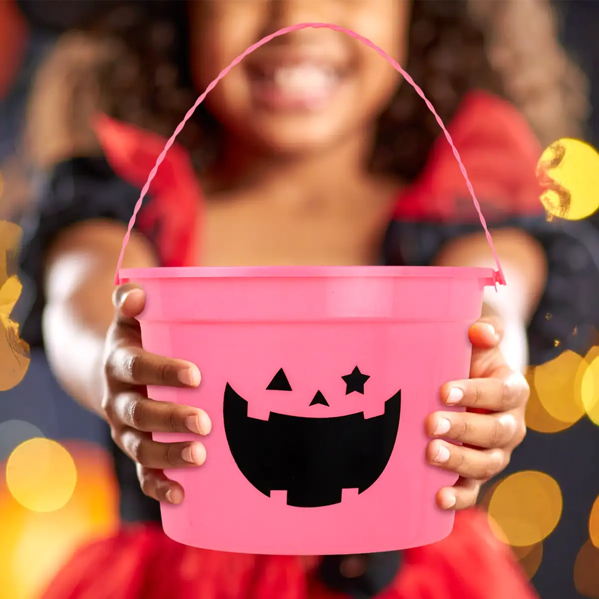 Cubeta de Plástico para Dulces, Color Rosa