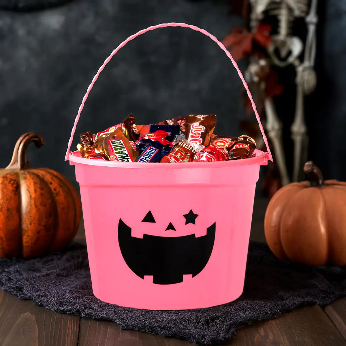 Cubeta de Plástico para Dulces, Color Rosa