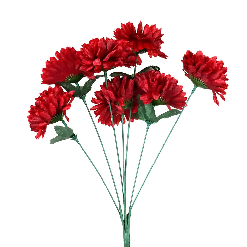 Flor de Cempasúchil Artificial, Día de Muertos, Color Vino