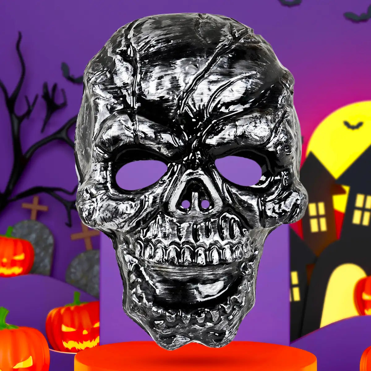 Máscara, Color Plata, Disfraz de Halloween