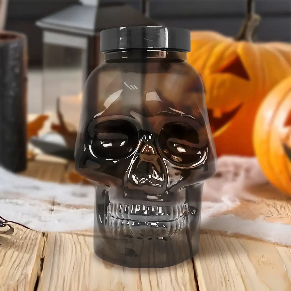Calavera, Vaso de Plástico con Luz, Color Negro