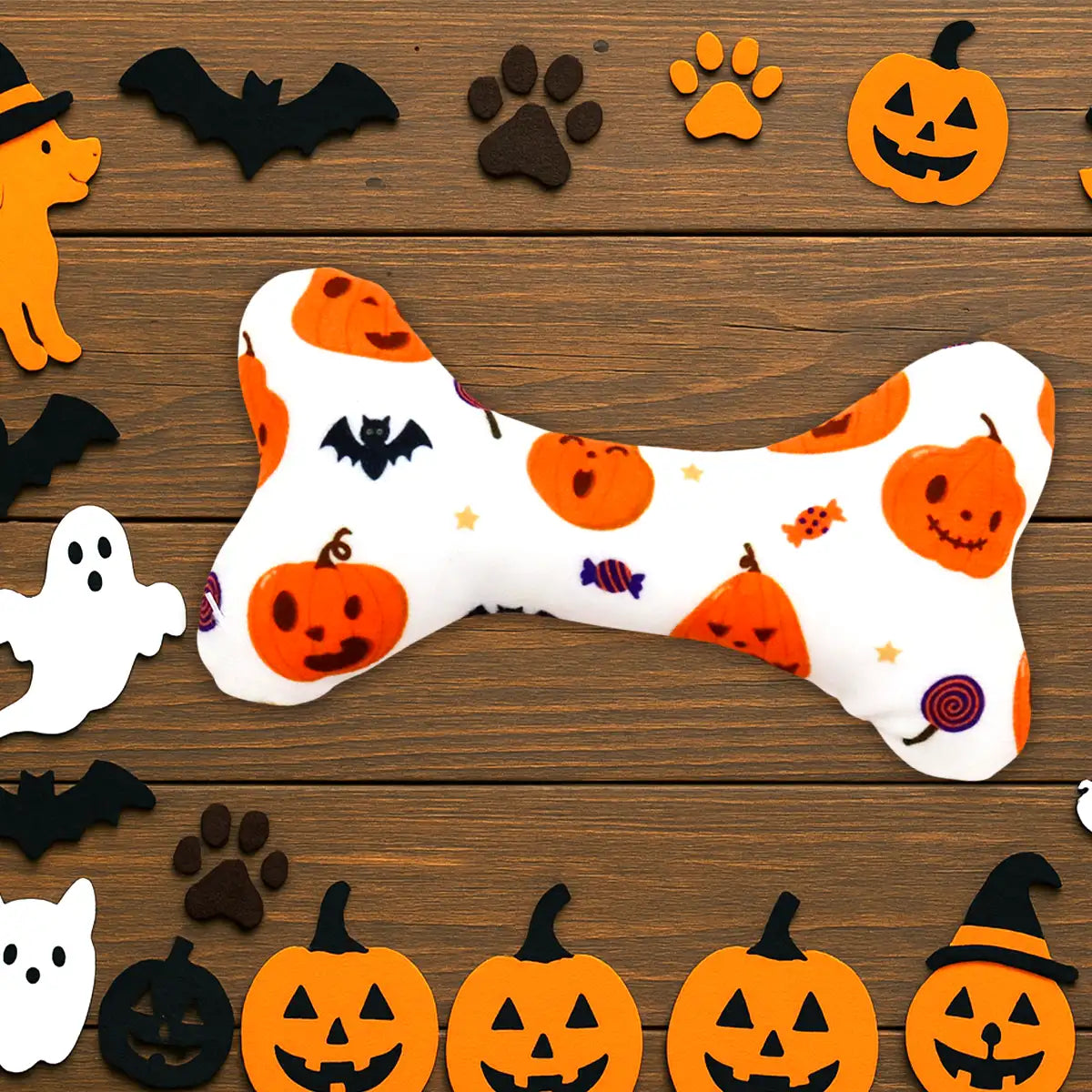 Hueso Juguete para Perro, Halloween, Color Blanco