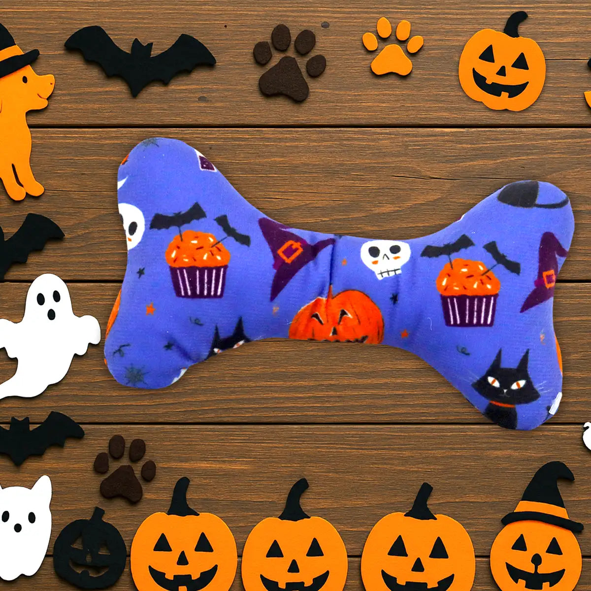 Hueso Juguete para Perro, Halloween, Color Azul