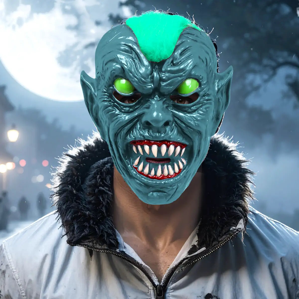 Máscara, Color Verde, Disfraz de Halloween