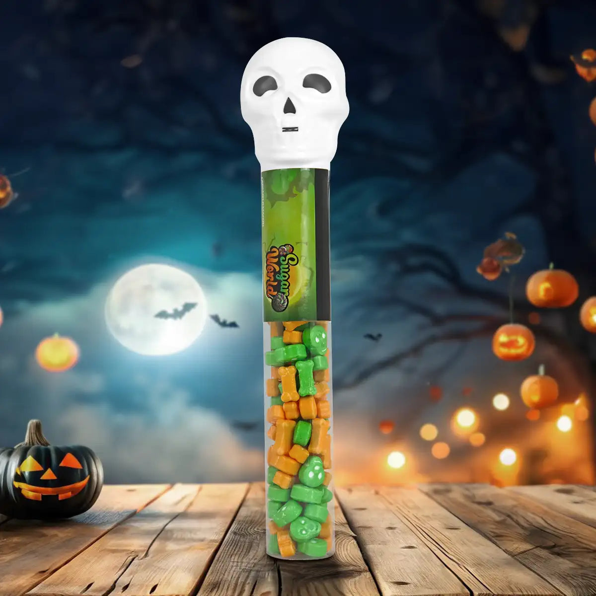 Calavera, Tubo de Dulces Macizos