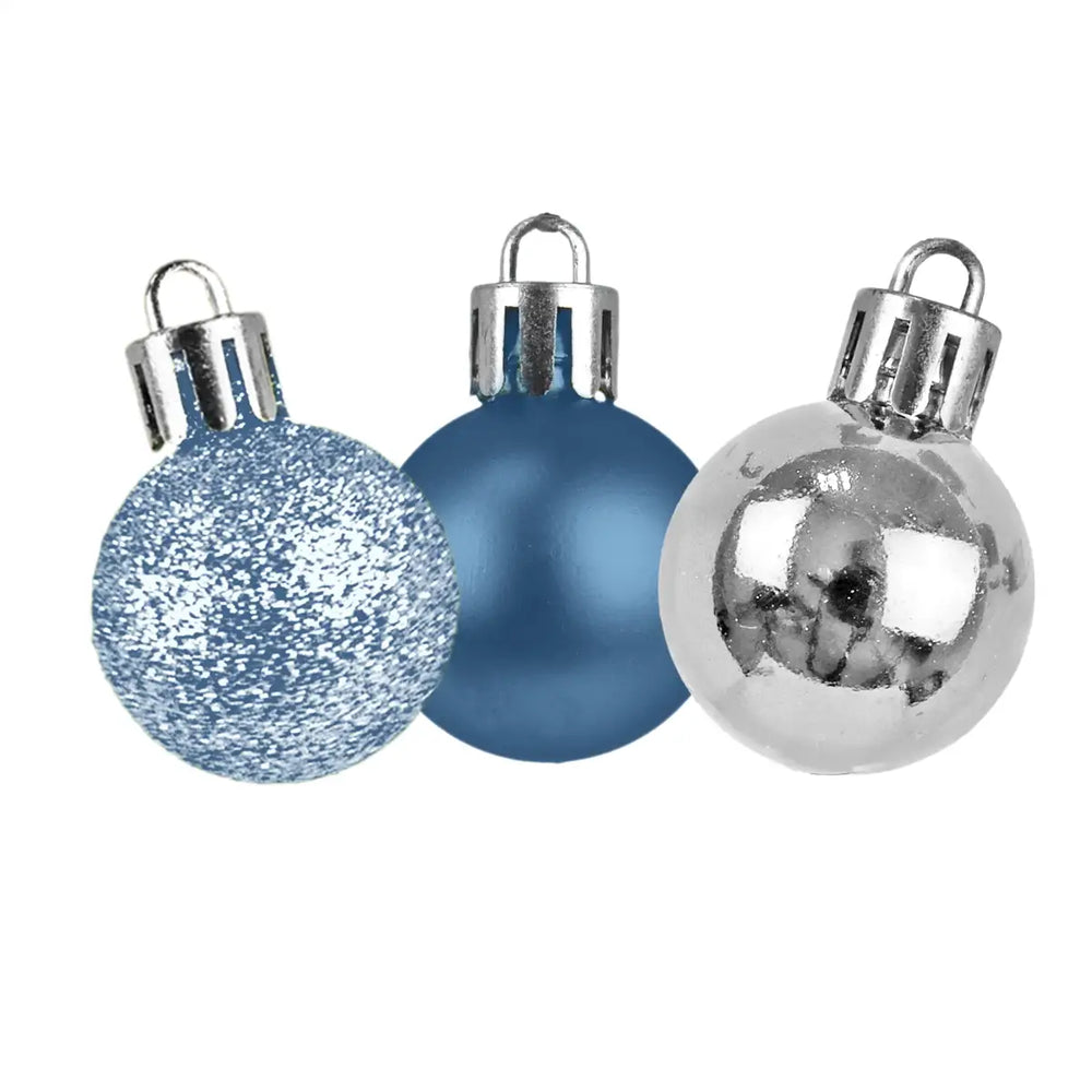 Kit de Esferas Navideñas, 9 pzas, Color Azul