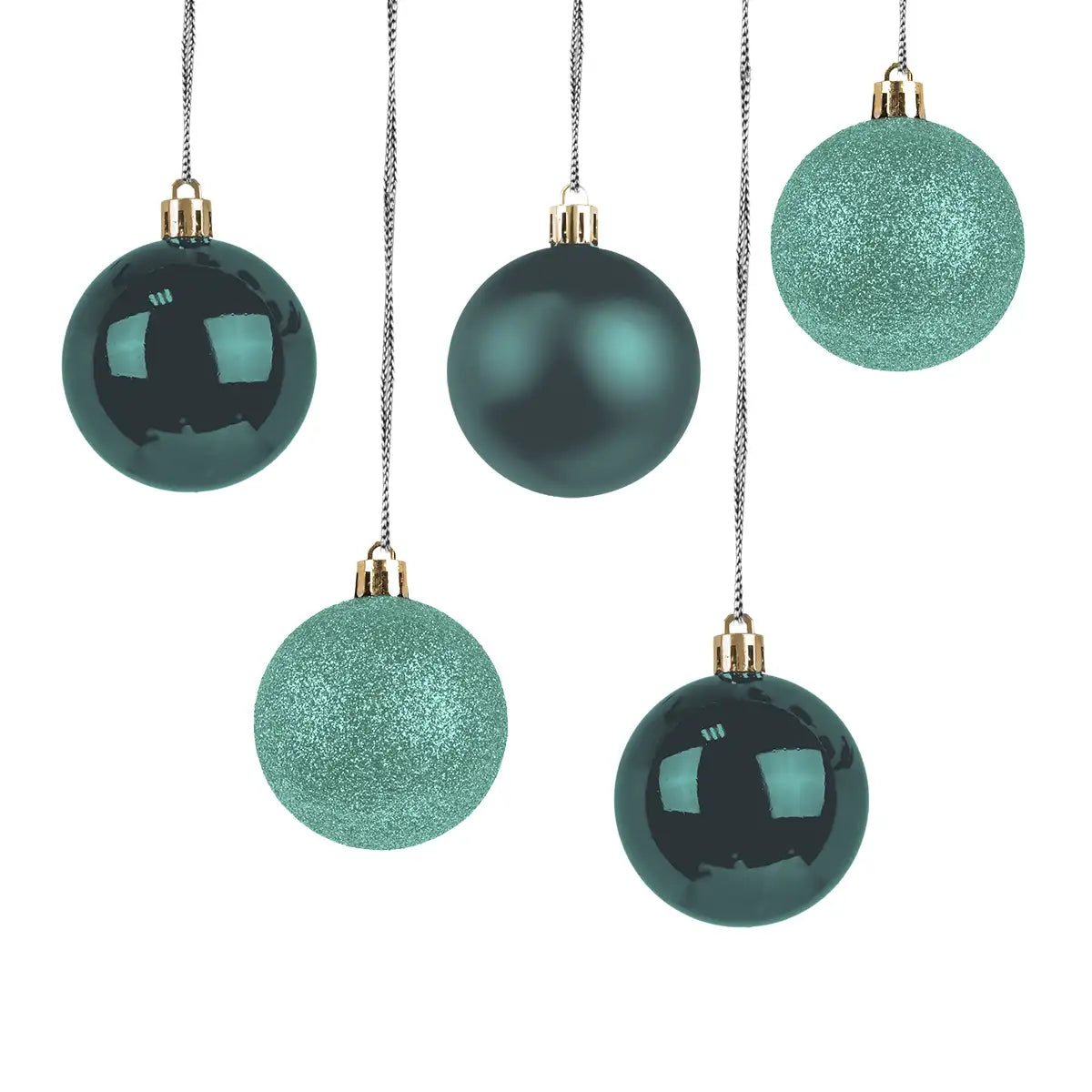 Kit de 5 Esferas Navideñas, Color Verde