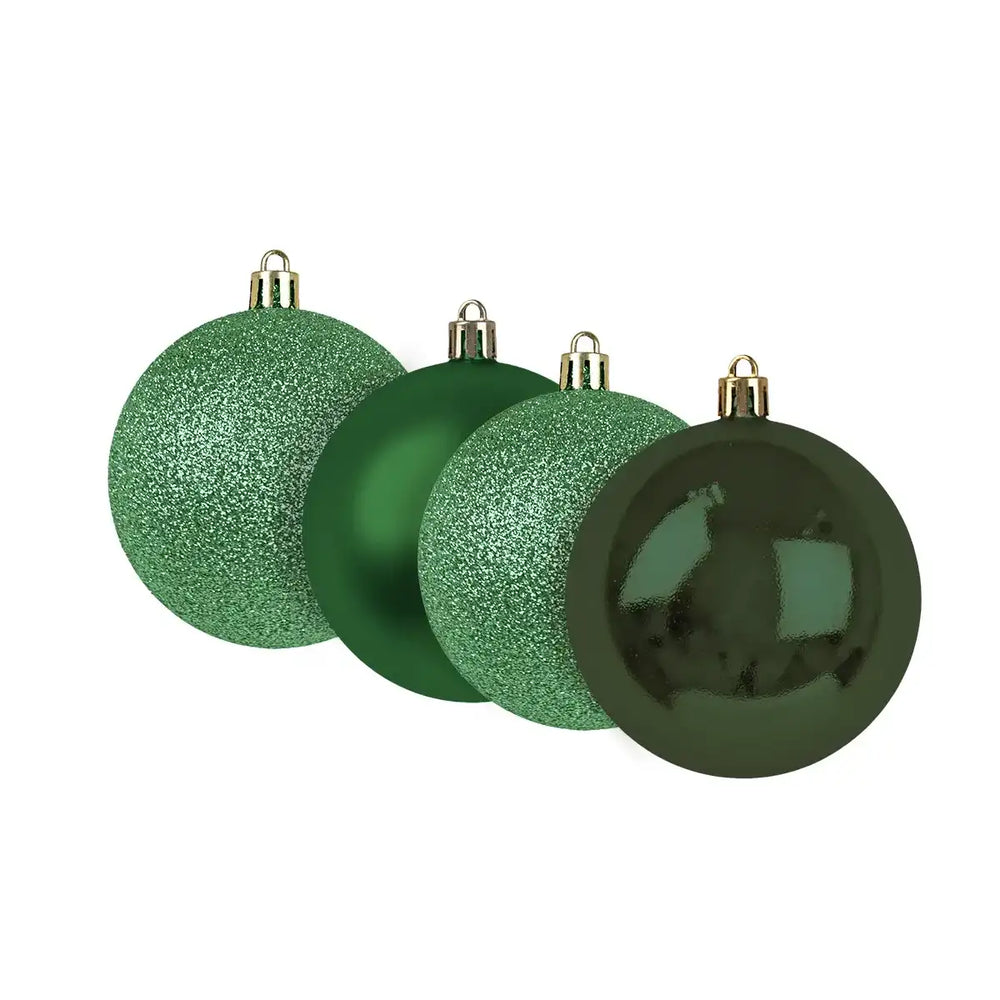 Kit de Esferas Navideñas, 4 pzas, Color Verde