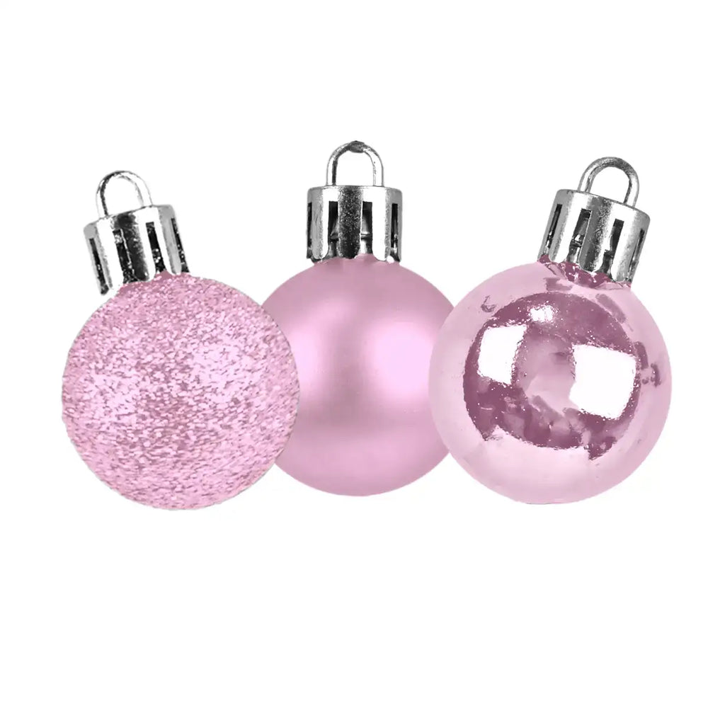 Kit de 9 Esferas Navideñas, Color Rosa Claro