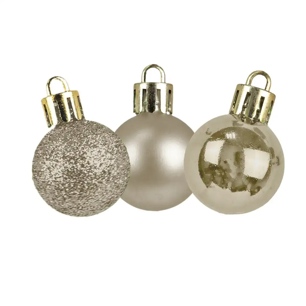 Kit de Esferas Navideñas, 9 pzas, Color Champagne