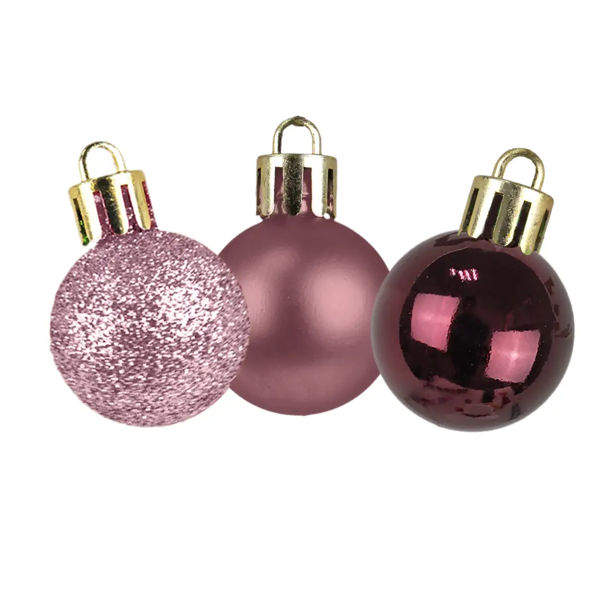 Kit de Esferas Navideñas, 9 pzas, Color Vino