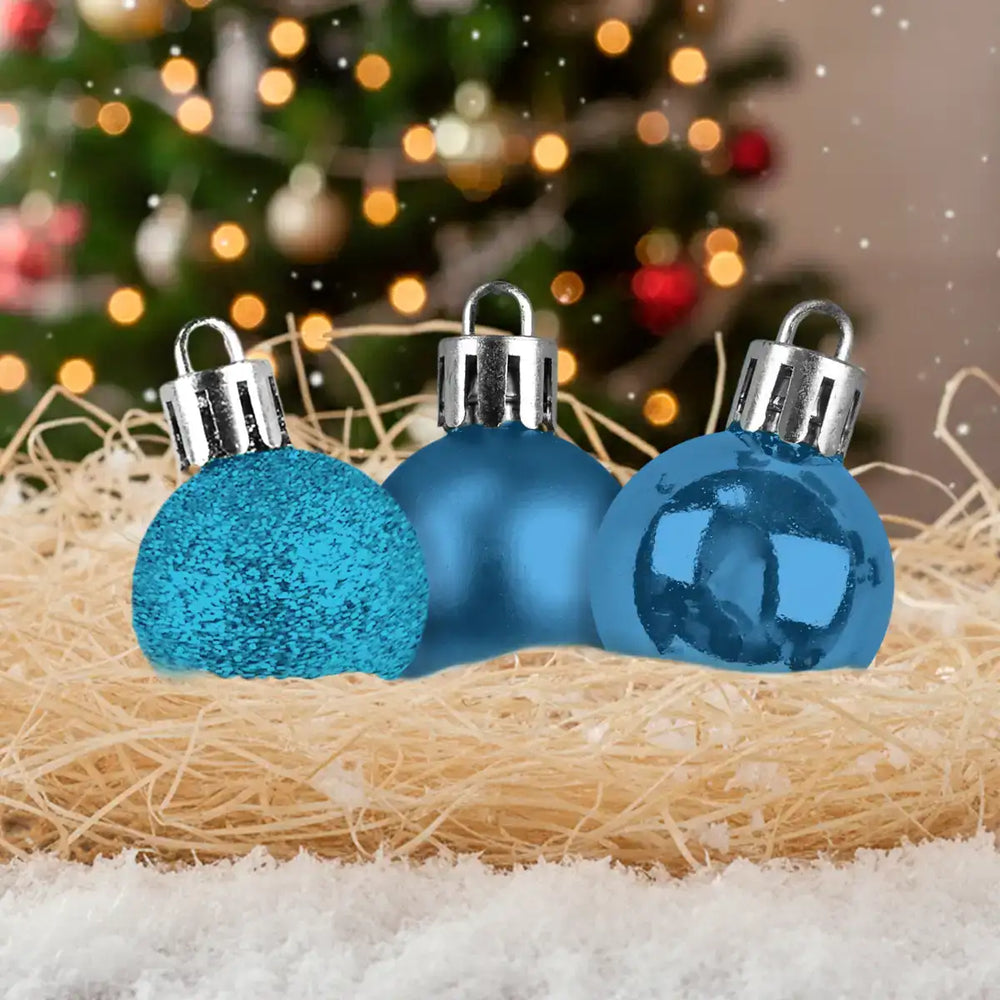 Kit de 9 Esferas Navideñas, Color Azul