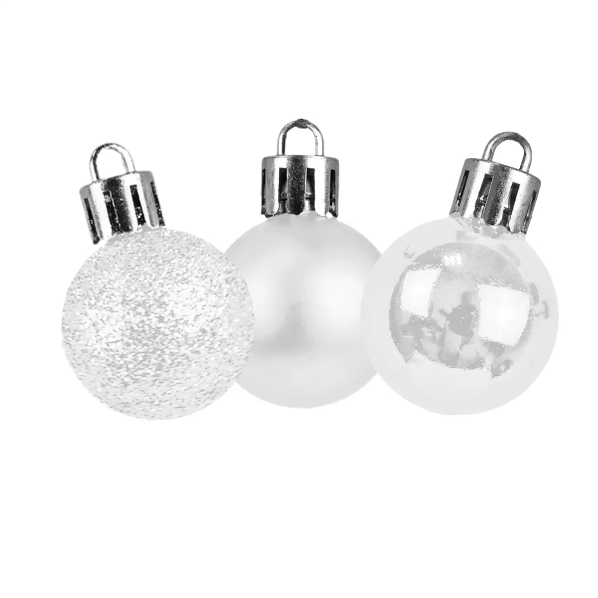 Kit de Esferas Navideñas, 9 pzas, Color Blanco