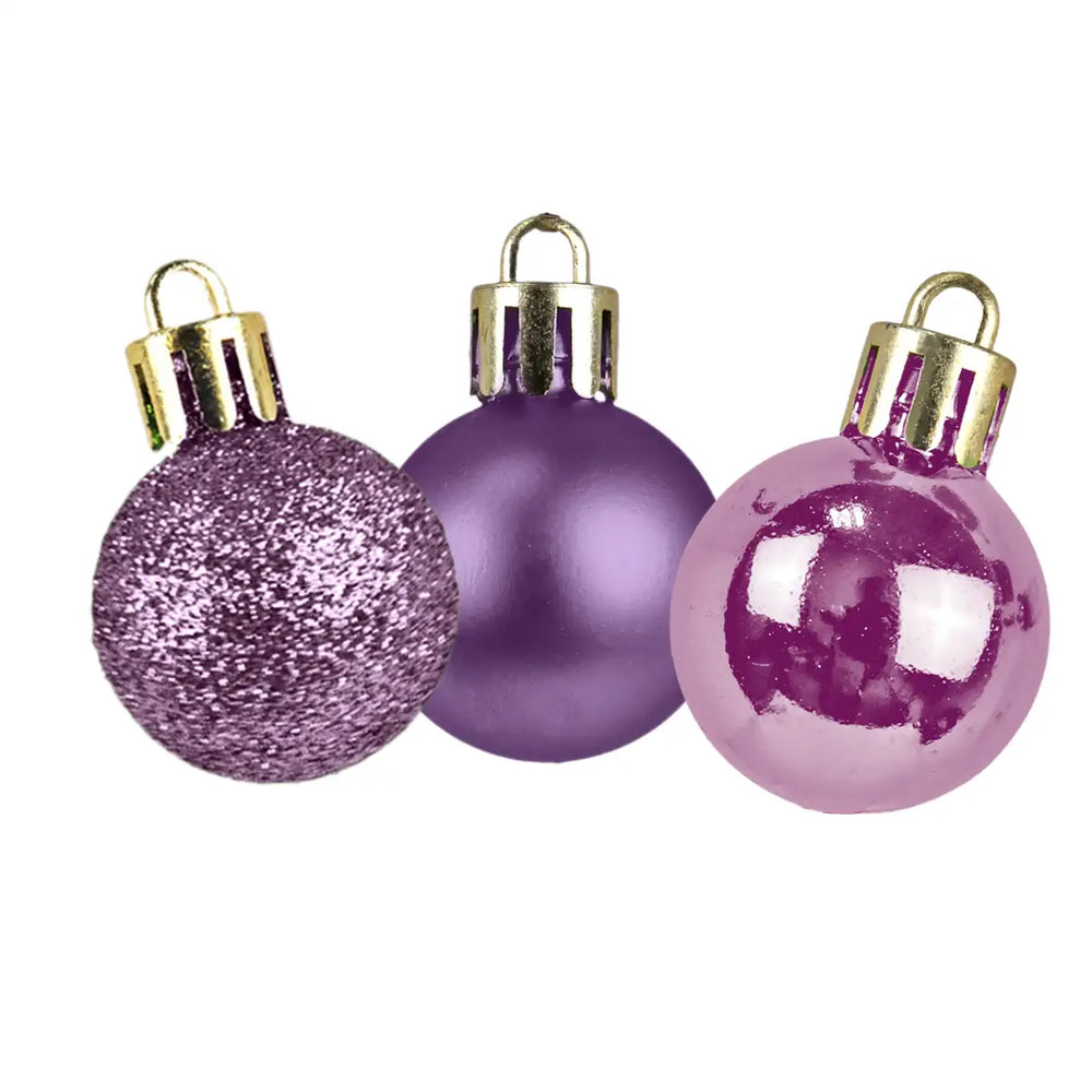 Kit de Esferas Navideñas, 9 pzas, Color Morado