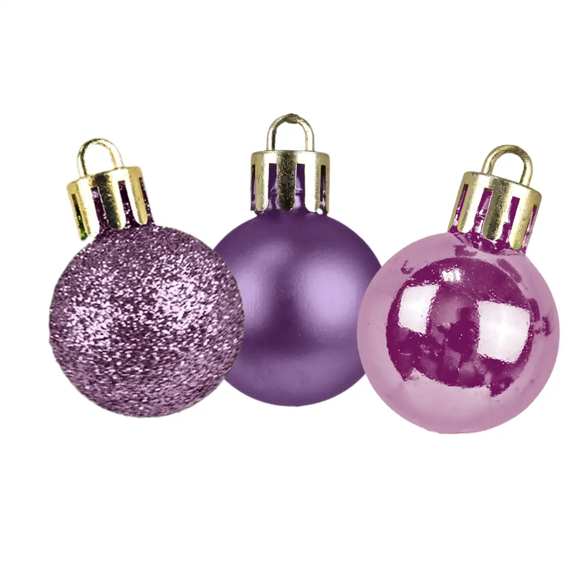 Kit de Esferas Navideñas, 9 pzas, Color Morado