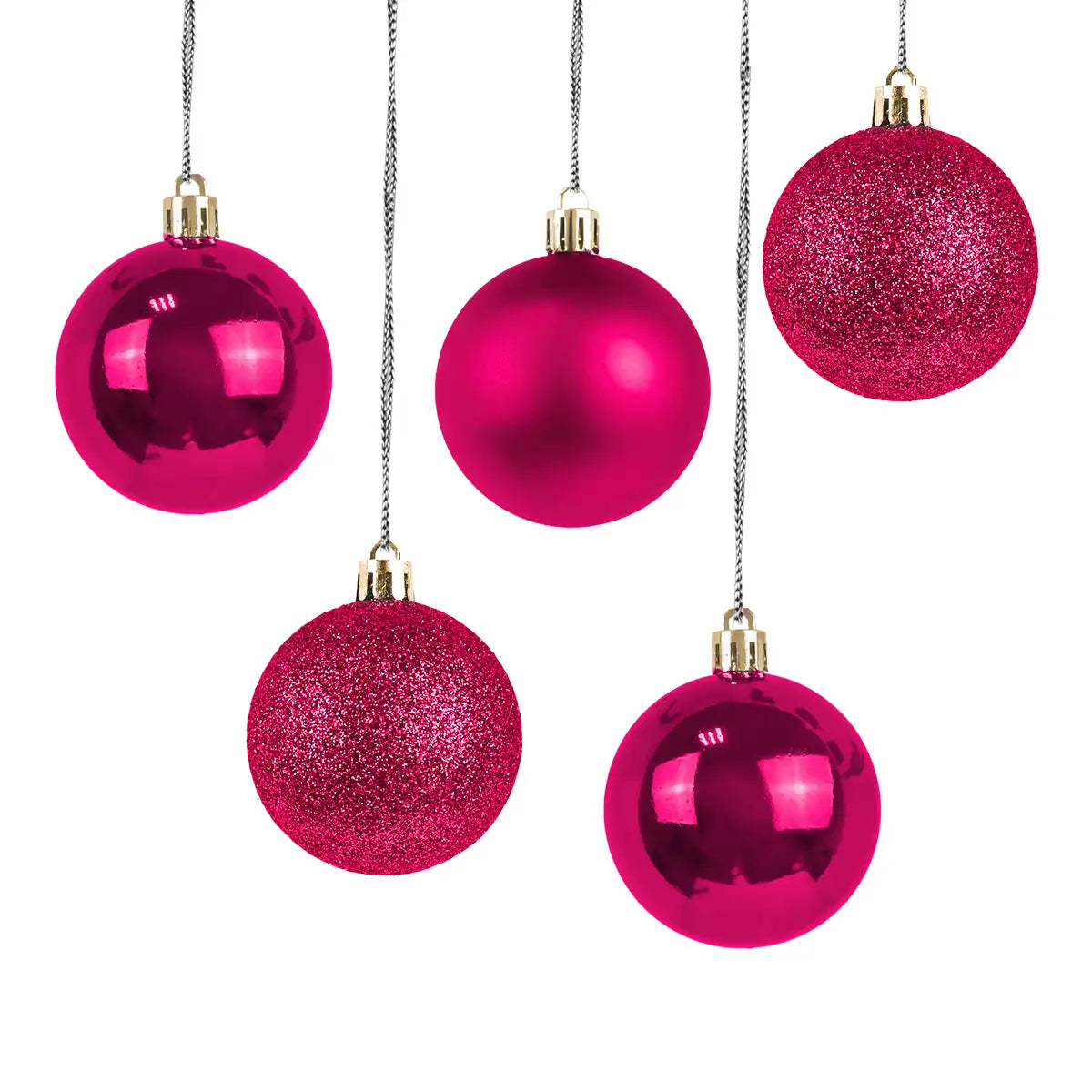 Kit de Esferas Navideñas, 5 pzas, Color Rojo