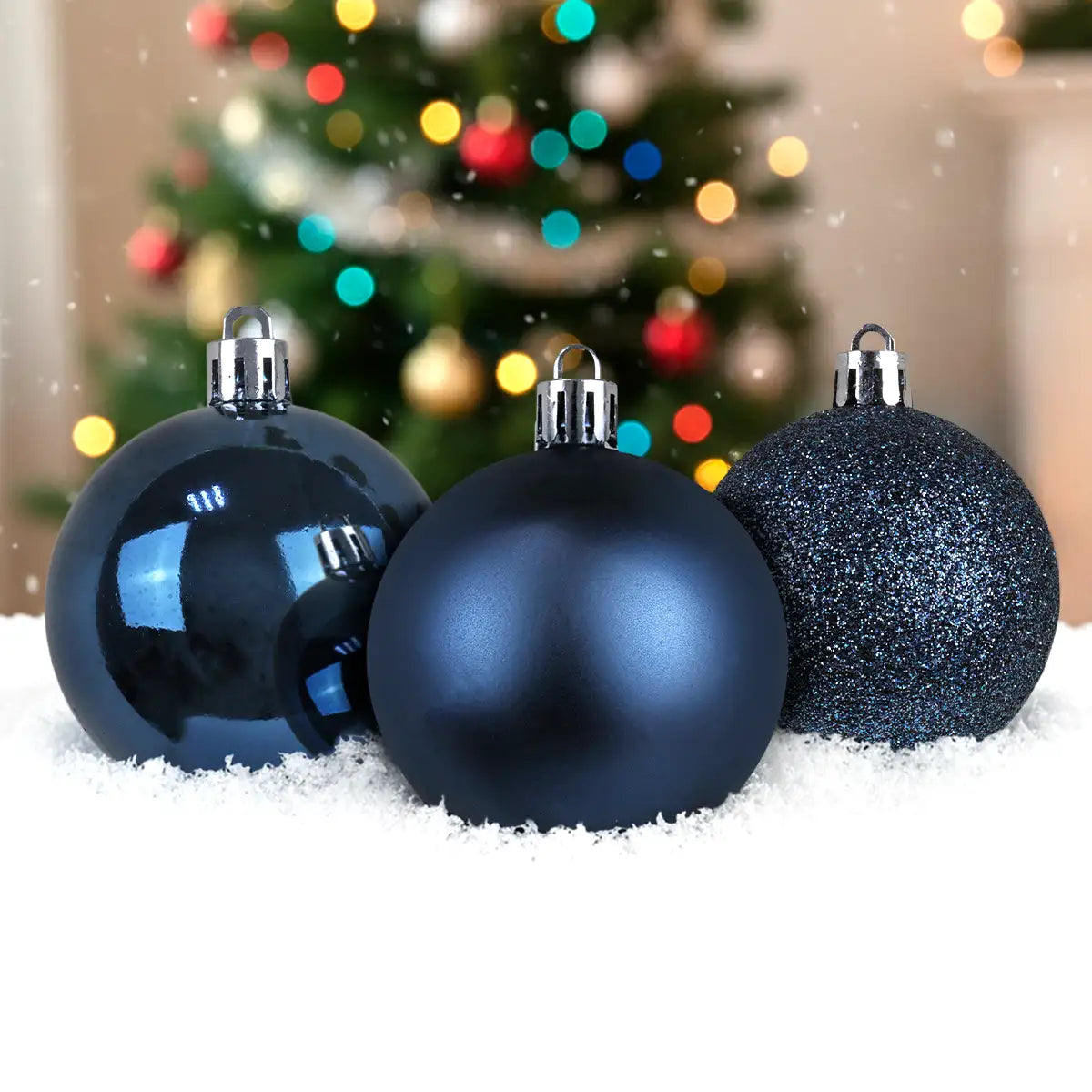 Kit de 30 Esferas Navideñas, Color Azul