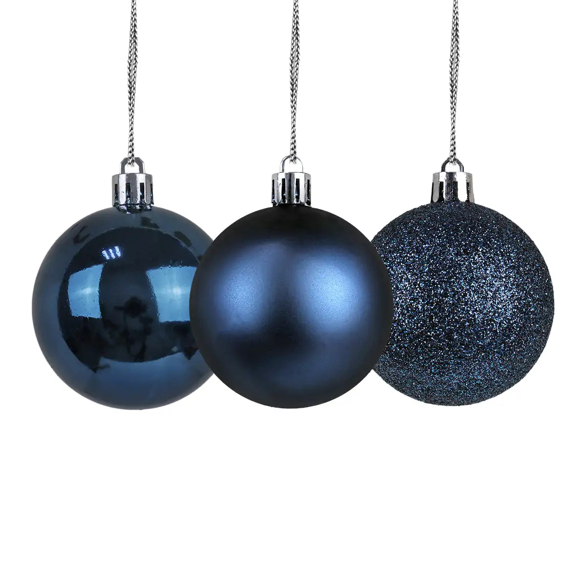 Kit de 30 Esferas Navideñas, Color Azul