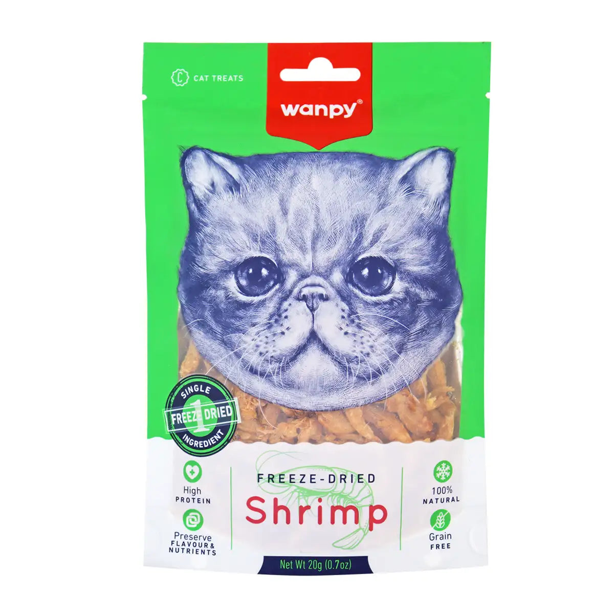 Sobre de Alimento para Gato, Camarón, Wanpy, 70 g