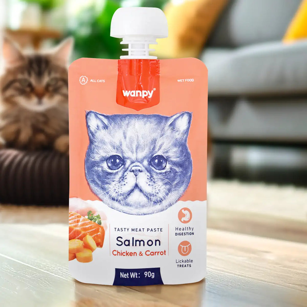 Sobre de Alimento Húmedo para Gato, Salmón, Wanpy, 90 g