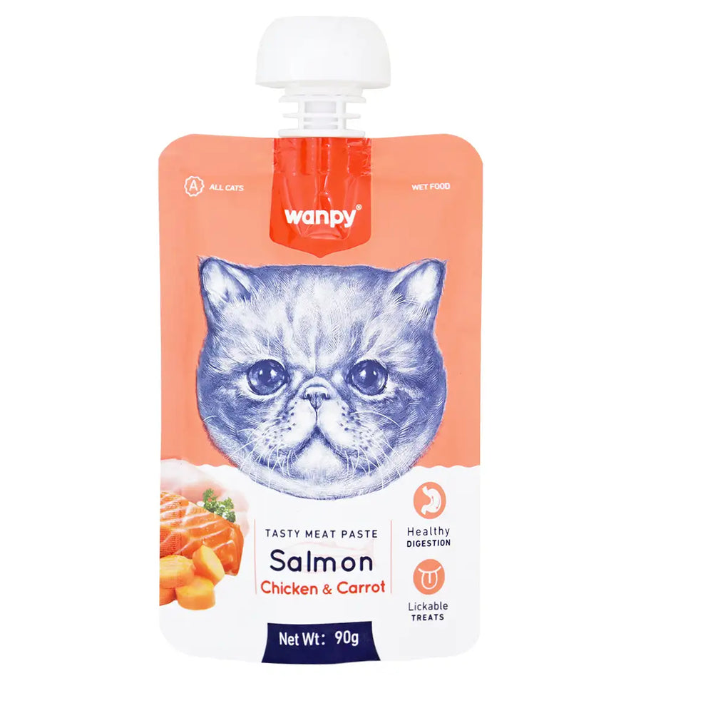 Sobre de Alimento Húmedo para Gato, Salmón, Wanpy, 90 g